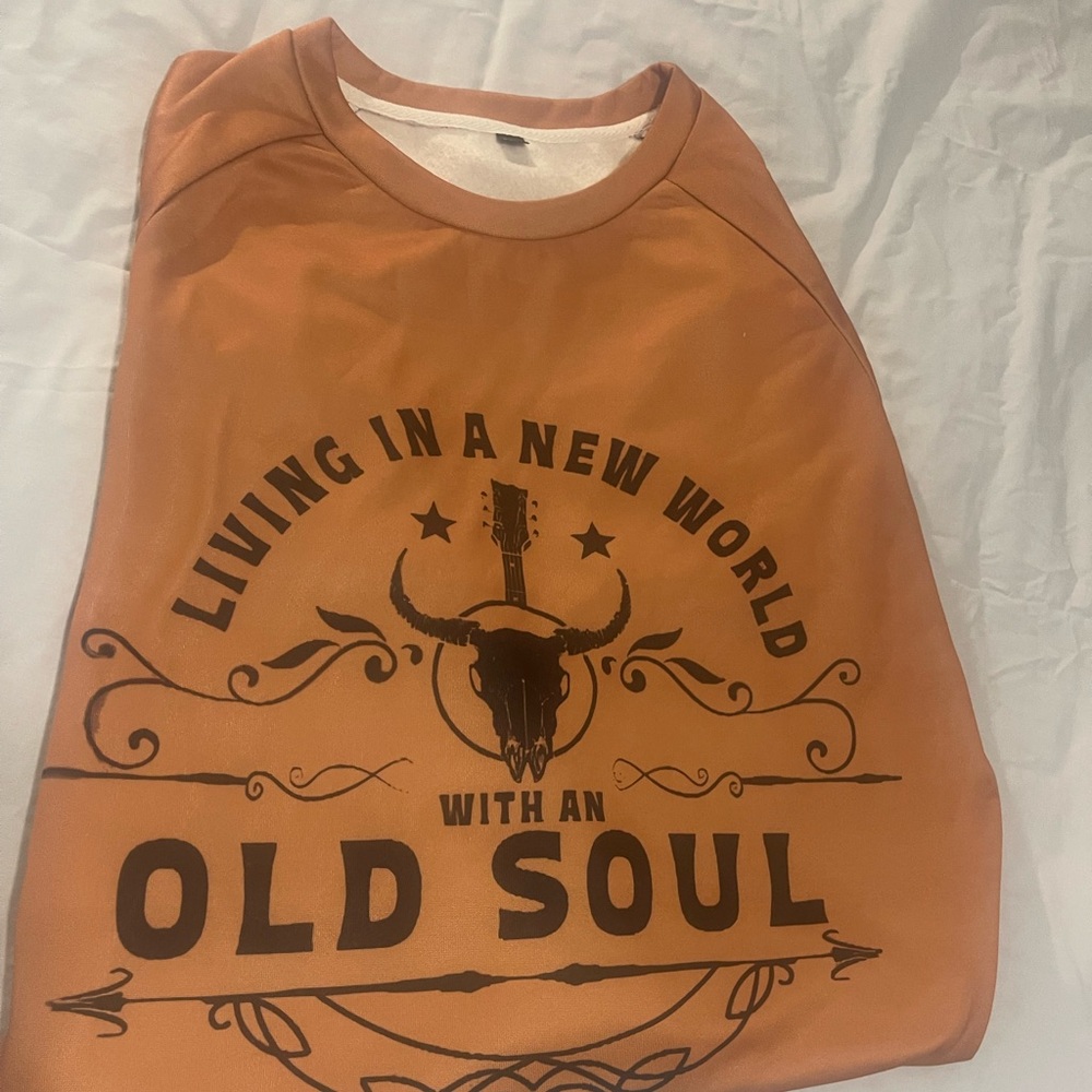 Orange Graphic Sweatshirt